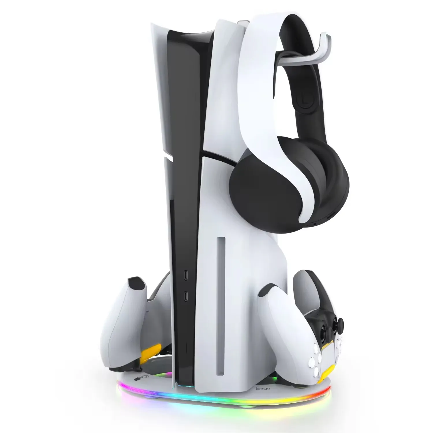 

PG-P5S045 Multifunctional Vertical Stand For PS5 Console PS5 Slim Charging Dock With RGB Light Charing Stand