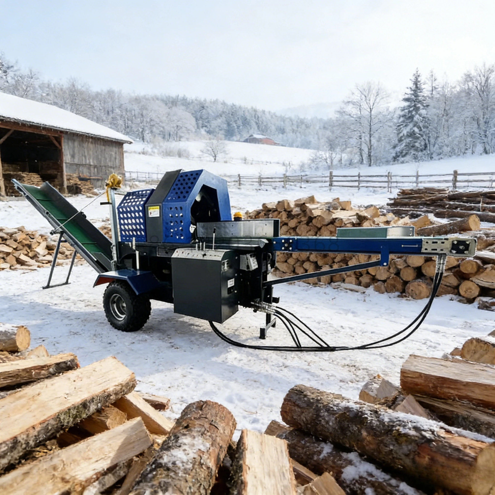 

Автоматический портативный станок для обработки древесины на 20 тонн с электроприводом, эффективная машина для резки дров, измельчитель бревен