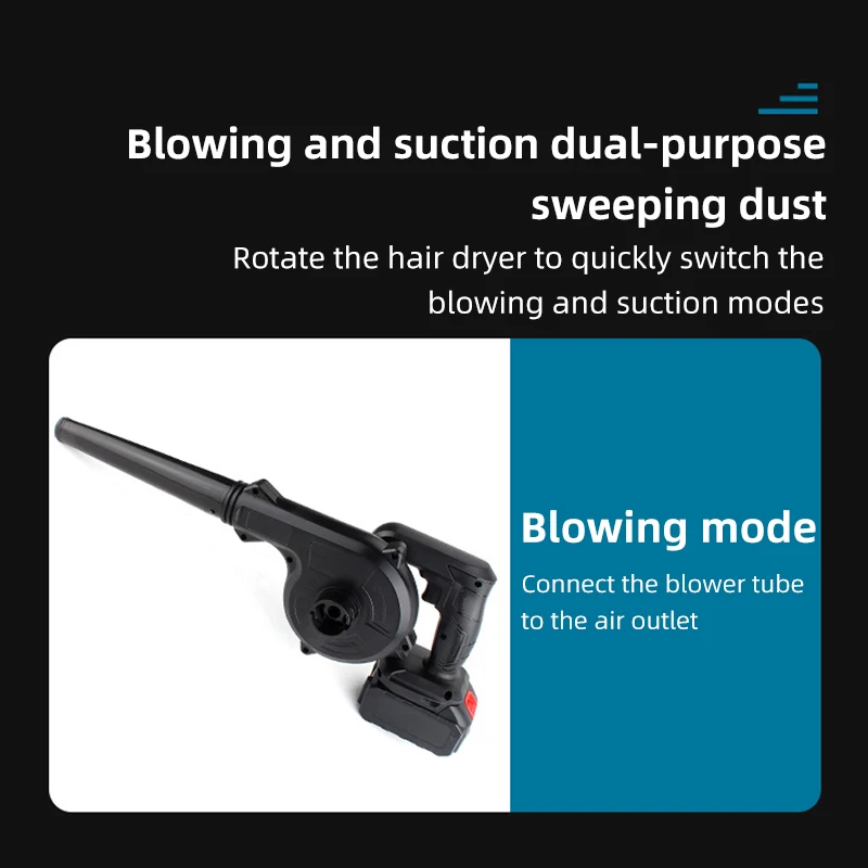 21V Air Blower 2-in-1 Blowing & Suction Cordless Lithium Battery Leaf Blower Dust Collector For Pet Hair Car 0-40000RPM