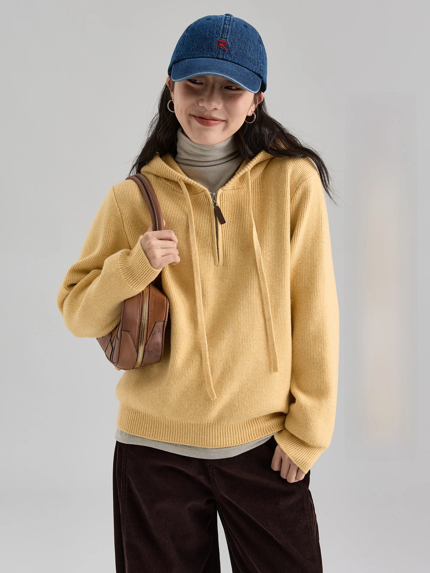 

Dwind Casual Hooded Knitwear Women's Color Pullover f Zipper Autumn Winter New Arrival Comfortable Commute Sle