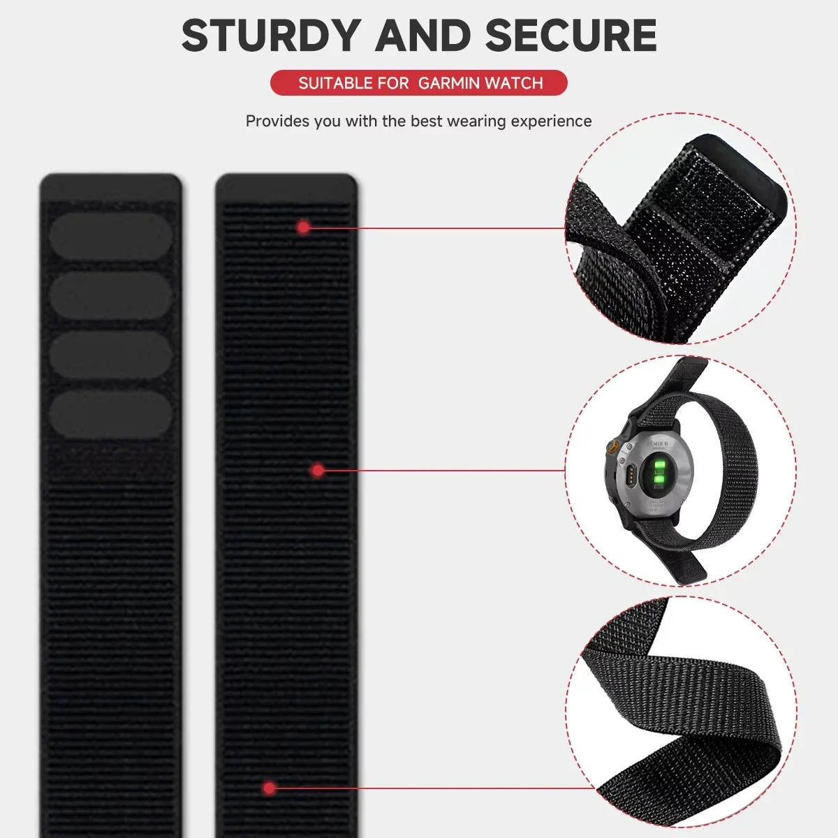 26mm 22mm 20mm Loop Nylon Strap for Garmin Fenix 8 51mm 47mm E/7X/6X/5X/Venu 3 Fashionable Breathable Bracelet for 965 955 265 image 5