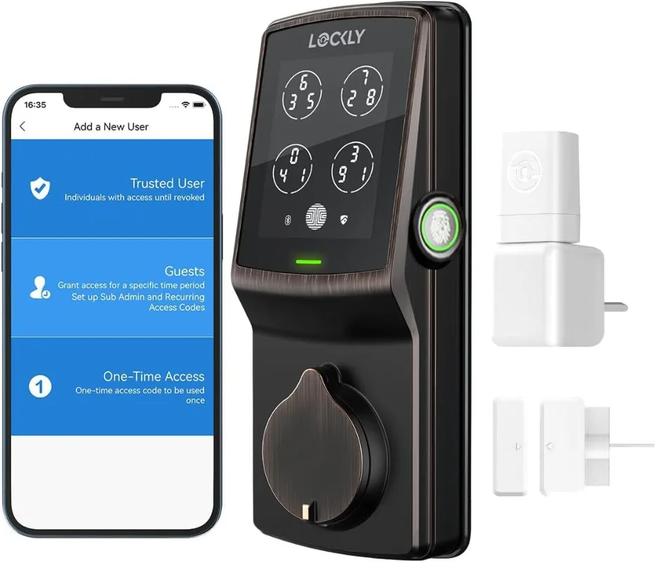 

Lockly Secure Pro Deadbolt, Wi-Fi Smart Lock,Keyless Entry Door Lock,PIN Genie® Keypad,3D Biometric Fingerprint Sensor,Auto Lock