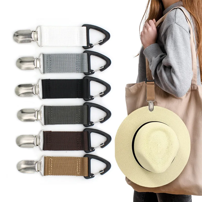 Elastic Hat Clip no saco Hat Holder para Travel Hat Keeper Clip Outdoor Camping Caminhadas Multifuncional Duck Clip para crianças adultas