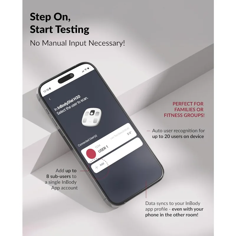 مقياس تكوين الجسم H30 مقياس ذكي مع مؤشر كتلة الجسم، الدهون في الجسم، مقياس كتلة العضلات مع التطبيق، قياس الدهون في الجسم