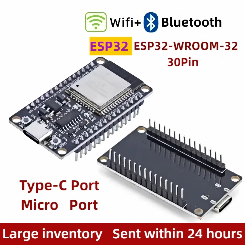 ESP-32 ESP32-WROOM-32 Development Module Wireless WiFi+Bluetooth Dual Core CP2102 CH9102 CH340 expansion board 30Pin