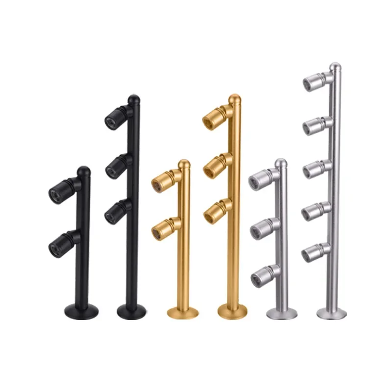 LED spotlight Desk Stand Pole Post Lamp Spotlight Jewelry Phone Store Showcase Display Case chrome black