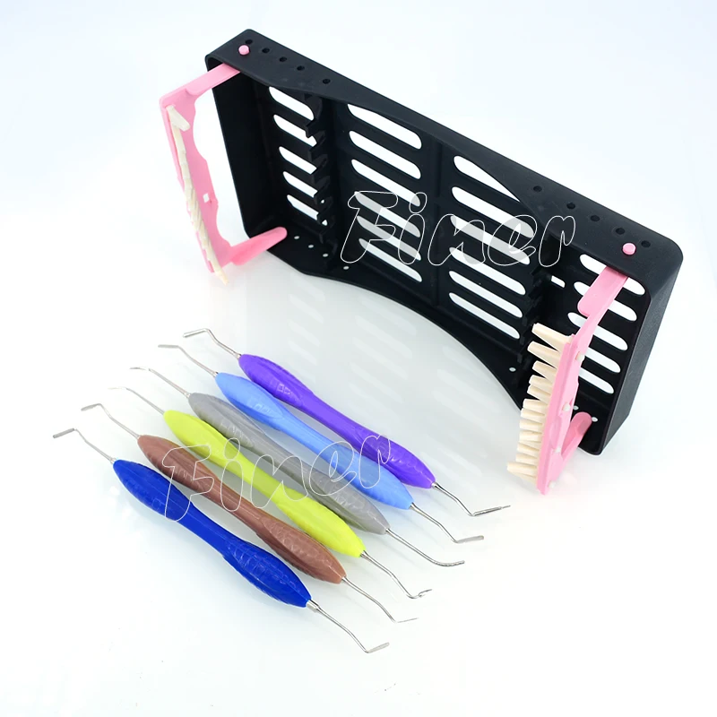 7pcs/lot Dental Composite Resin Spatulas Composite Resin Filling Instruments Silicone Handle for Dental Aesthetic Restoration