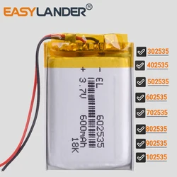 602535 3.7V 600mAh Rechargeable Li-Po Li-ion Polymer Battery 302535 402535 502535 702535 802535 902535 102535