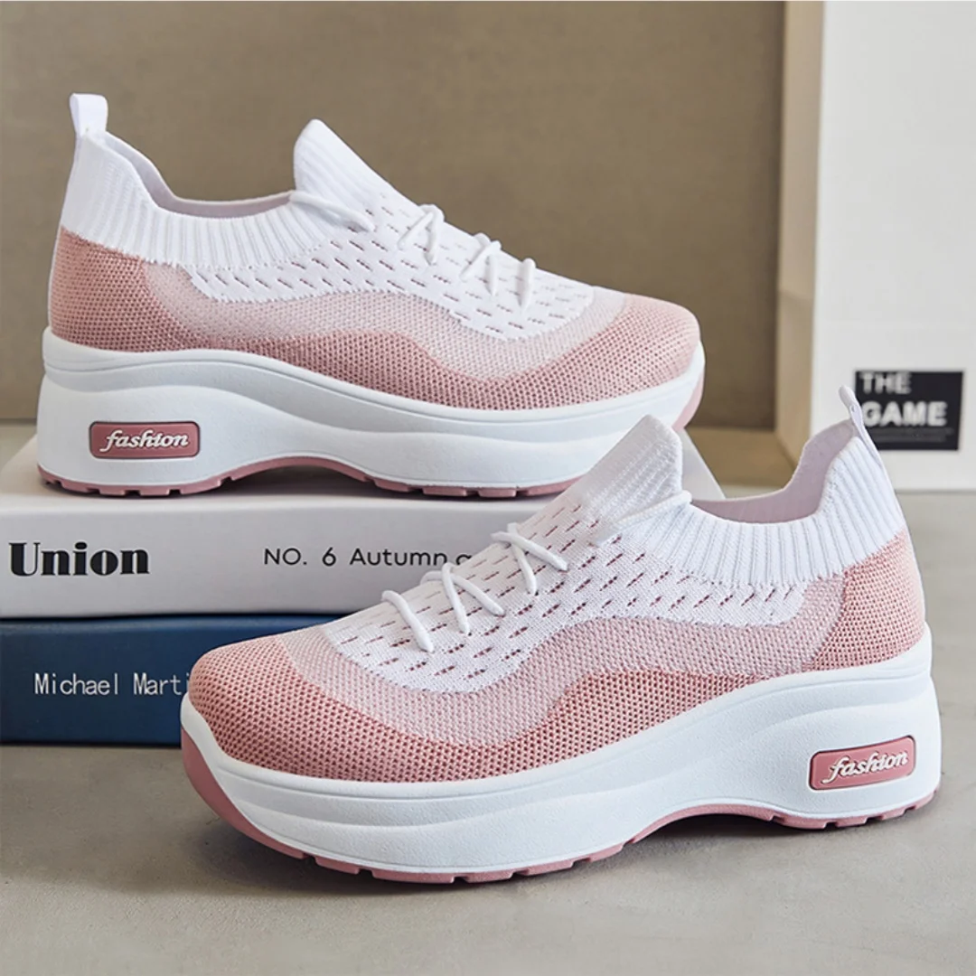 2024 summer platform casual women's shoes increase shoes mesh surface breathable comfortable sports shoes