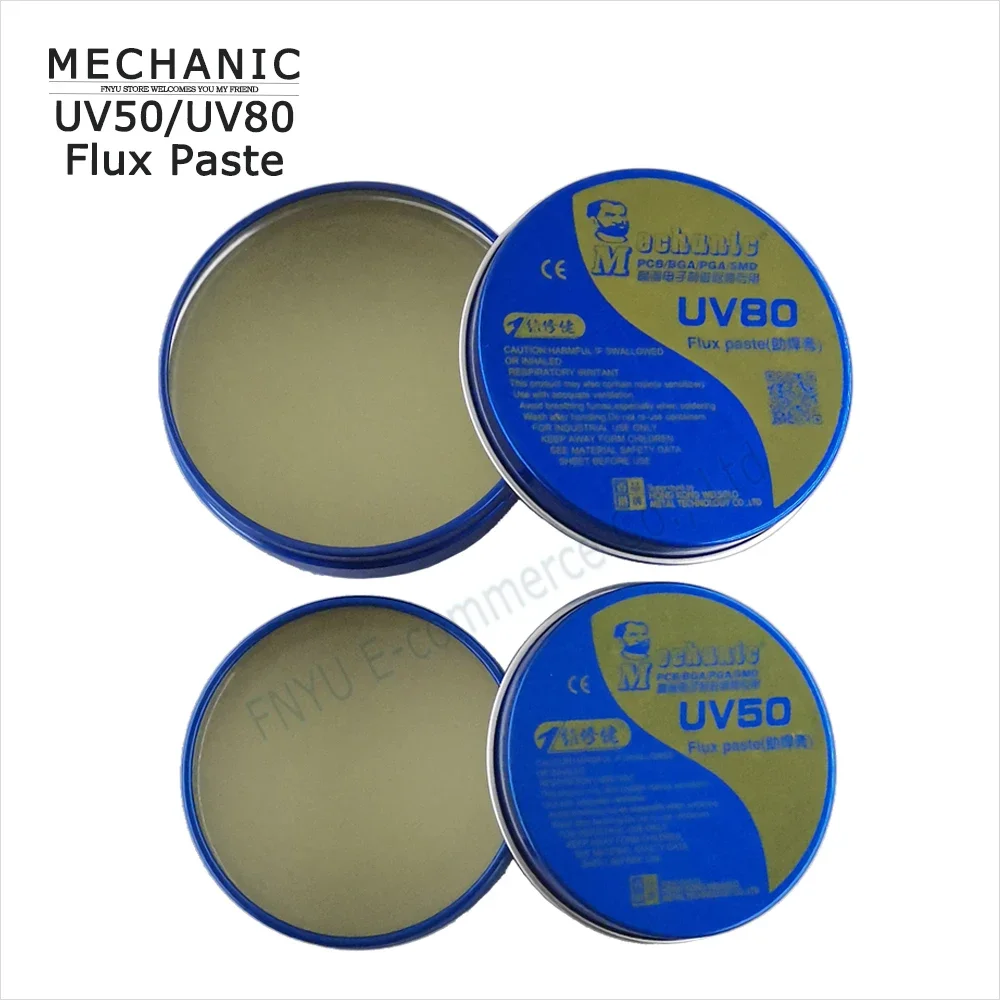 MECCANICO Pasta No-Clean Flusso di Saldatura Stagno BGA Flusso di Saldatura Flux per Saldatore Elettrico UV80 UV50 Per PCB/BGA/PGA/SMD