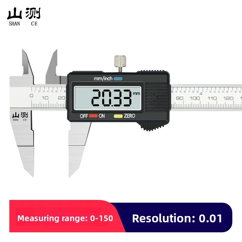 

Thin blade tips jaw Digital vernier caliper 0.7mm narrow gap groove Thickness deep slim external diameter width electronic inch