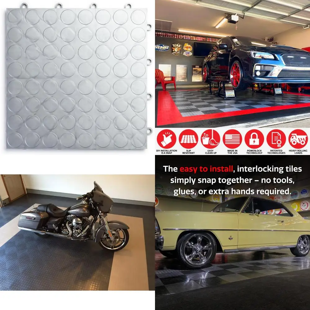 بلاط أرضية جراج كوبوليمر شديد التحمل متشابك - غير قابل للانزلاق، متين، سهل التركيب، حل أرضيات معياري