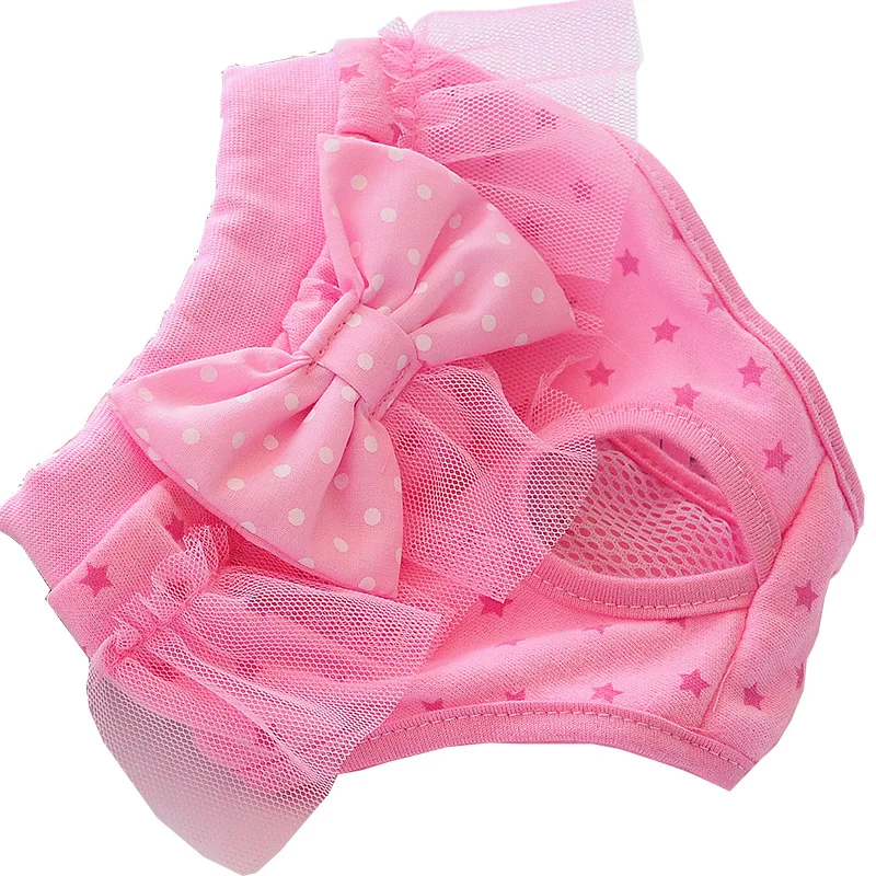 Dog Physiological Pants Pet Supplies Dog Menstrual Pants Pet Princess Panties Pet Diaper Dog Breathable Bow Dog Clothes