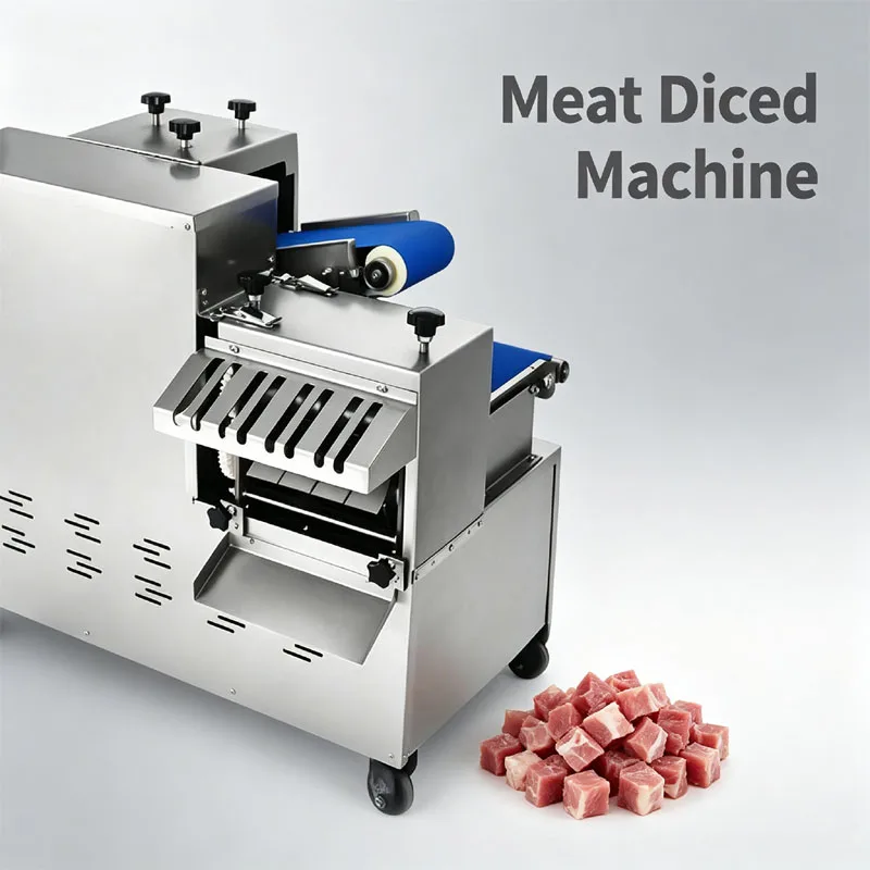 Automatic One Time Forming Meat Dicer Commercial Fresh Meat Dicing Machine With 3 Blade Set For Pork Beef Mutton Chicken Breast
