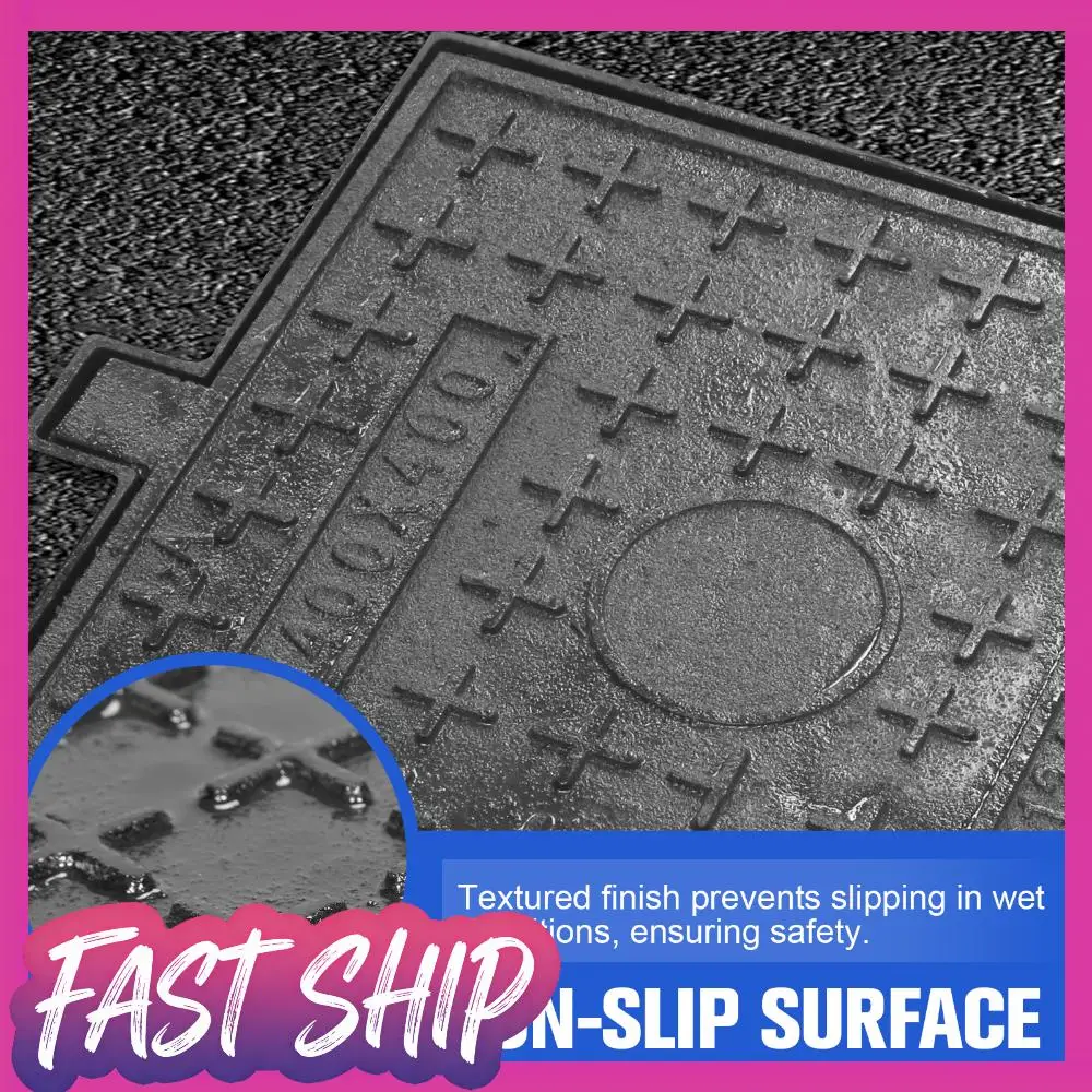 

Чугунная крышка люка и рама с основанием для канализационного колодца, противоскользящая конструкция для канализации, двора, бетонного подвала, патио