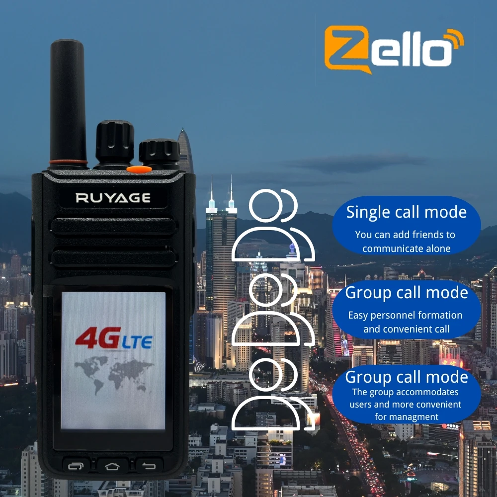 Ruyage-RY90 Walkie Talkie Phone, Zello APP, 4G Network, 100 Miles Long Range, Handheld Smartphone, WiFi, GPS Screen, Android