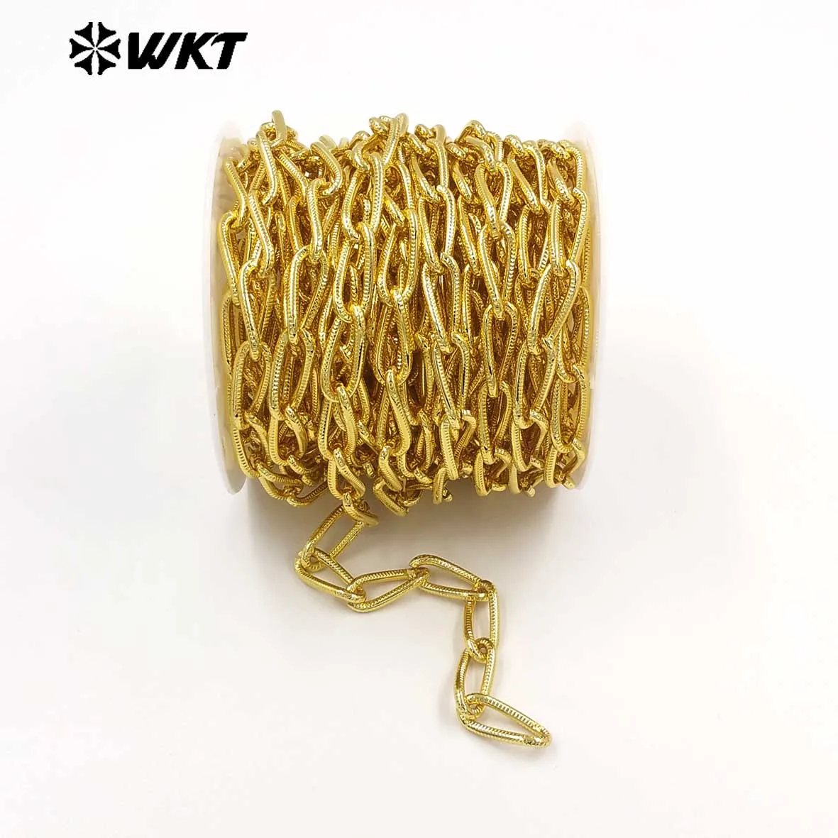 WT-BC274 Handmake Hot Selling High Quality Yellow Brass Chain Meter With 18K Real Gold Plated For Women Jewelry