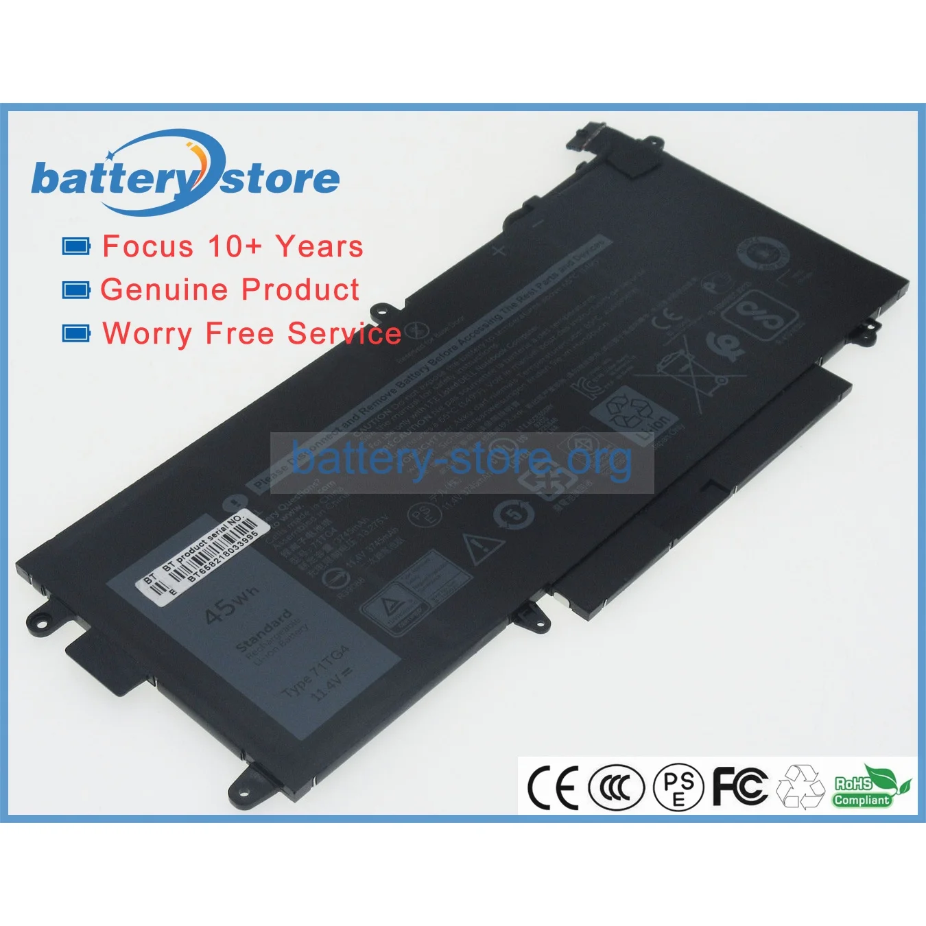 Genuine Original Laptop Batteries for 71TG4,725KY,P29S002,P29S,CFX97,X49C1,N18GG,2ICP4/58/90-2,451-BBZC,11.4V,4 Cell