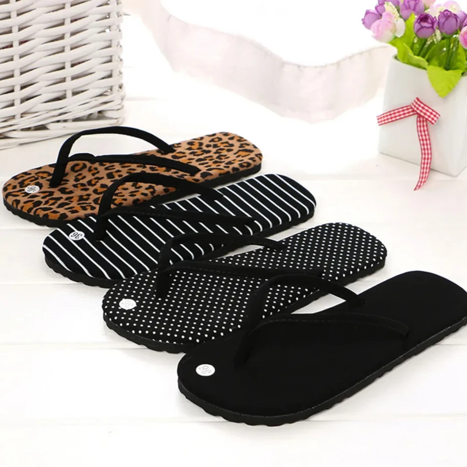 

Fashion Summer Rubber Sandals Flip Flops Women Men Leopard Slippers Ladies Shoes Indoor Outdoor Flip-Flops Beach Flat Slides