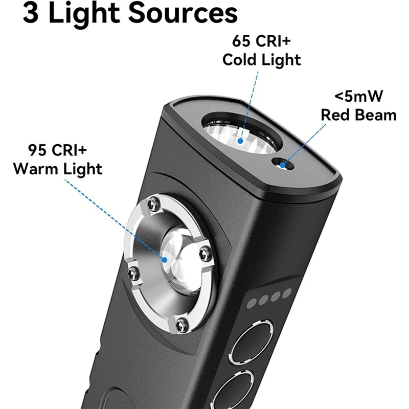 M11K-EDC Flashlight With Auto  Combo Work Light Rechargeable Stepless Dimming Flashlight With Magnet Aluminium Material