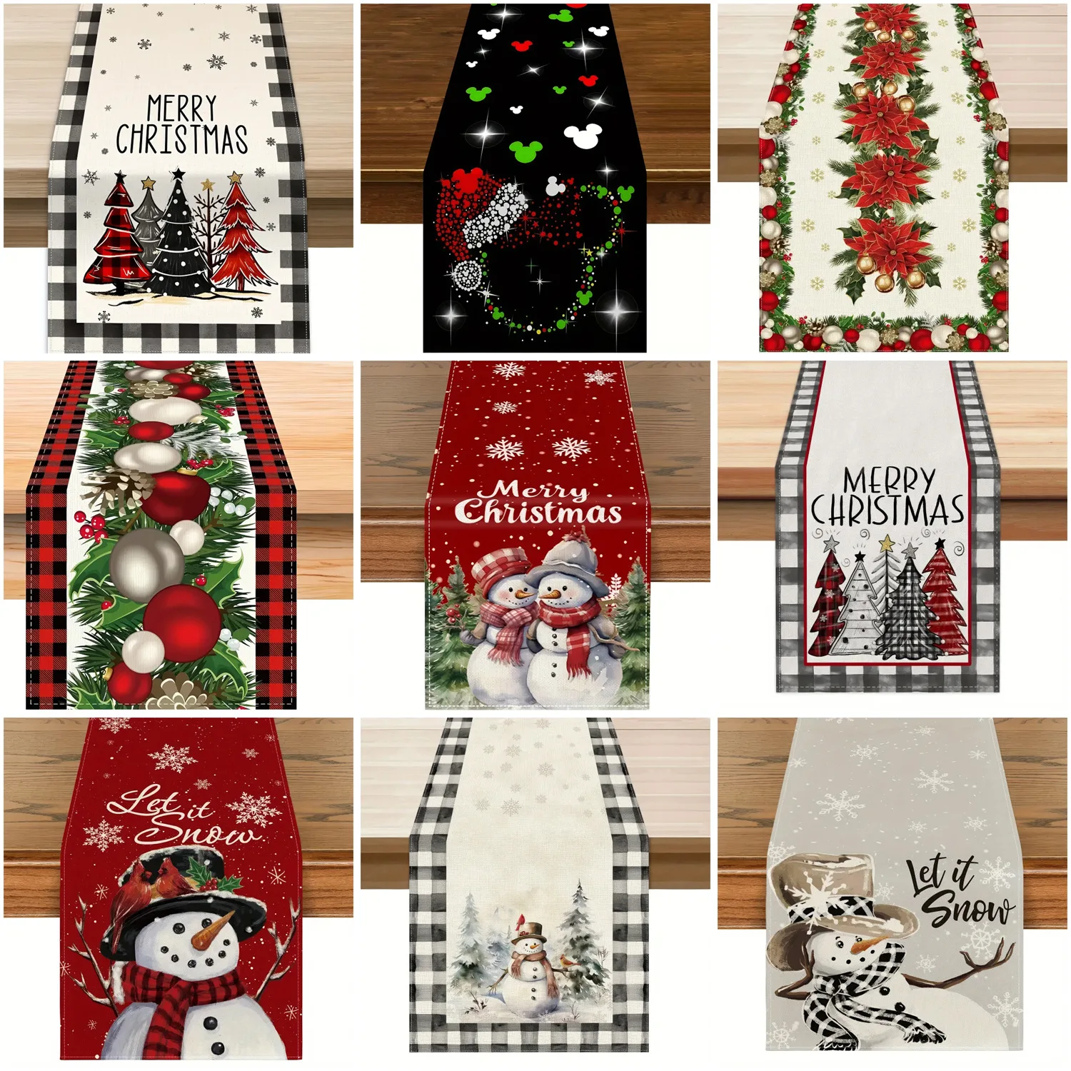 

Festive party cross-border christmas table flag kitchen table decoration tablecloth coffee table cover cloth insulation mat