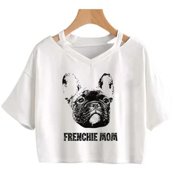 French Bulldog tshirt women comic manga designer top girl graphic streetwear harajuku clothes