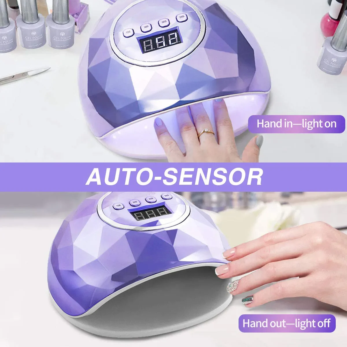 Powerful UV LED Nail Lamp For Drying All Gel Polish With 39 LEDs Fast Dryer Manicure Lamp With Smart Sensor 86W Nail Art Tools