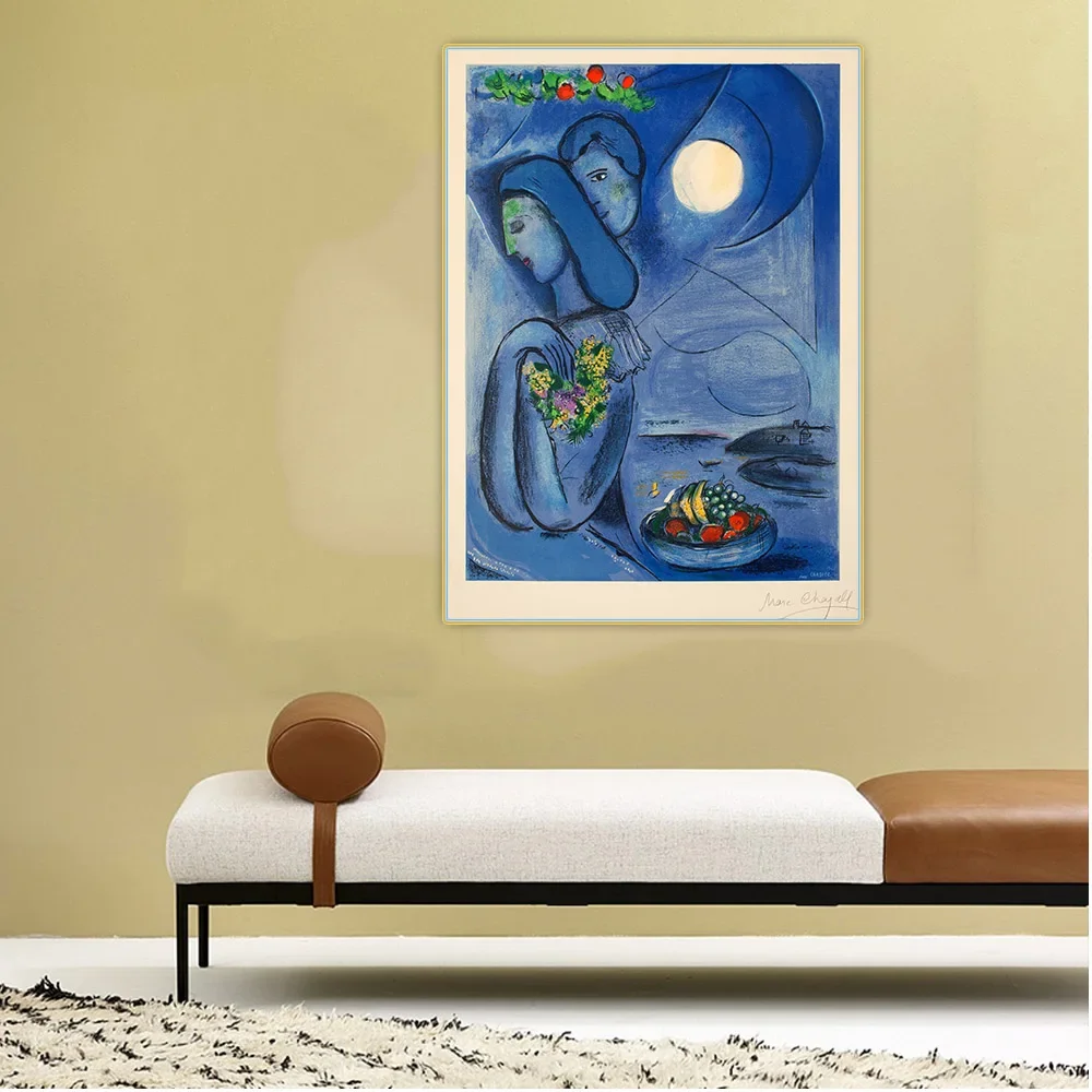 سيتون مارك شاجال 《سانت جان كاب فيرات ، 1952》لوحة زيتية قماشية عمل فني ملصق صورة جدار خلفية ديكور ديكور المنزل #3