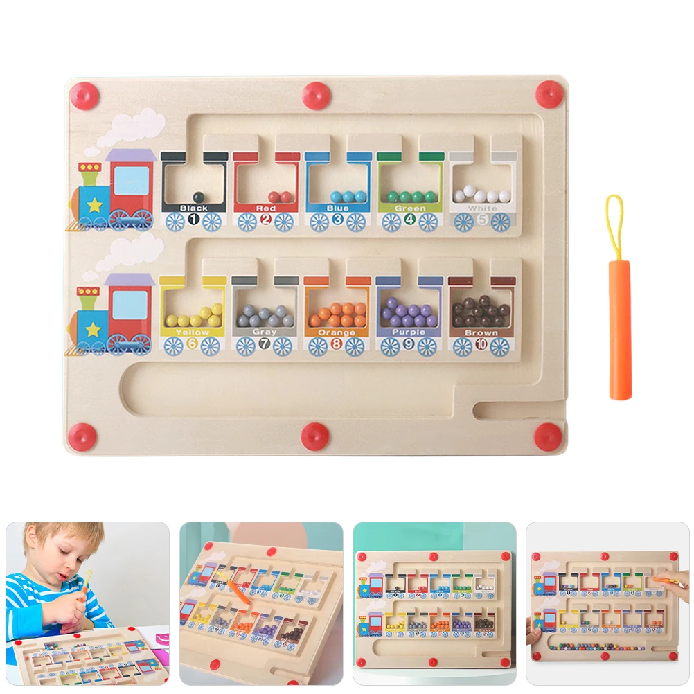 Número da placa de contagem de classificação de cores quebra-cabeças magnéticos para crianças combinando brinquedos de madeira