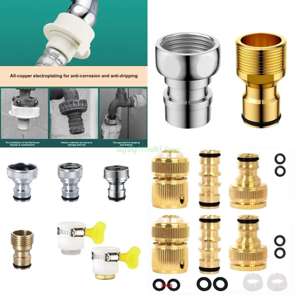 

24TE Universal Inch Garden Hose Quick Connector for Tap Faucet Extension Pipe