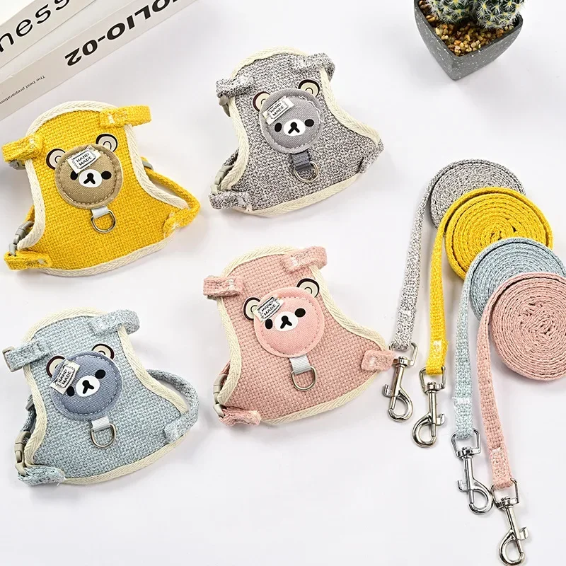 Cute Rabbit Harness and Leash Set, Bunny Pet Accessories, Vest Harness, Leashes for Outdoor Walking Small Pets Supplies
