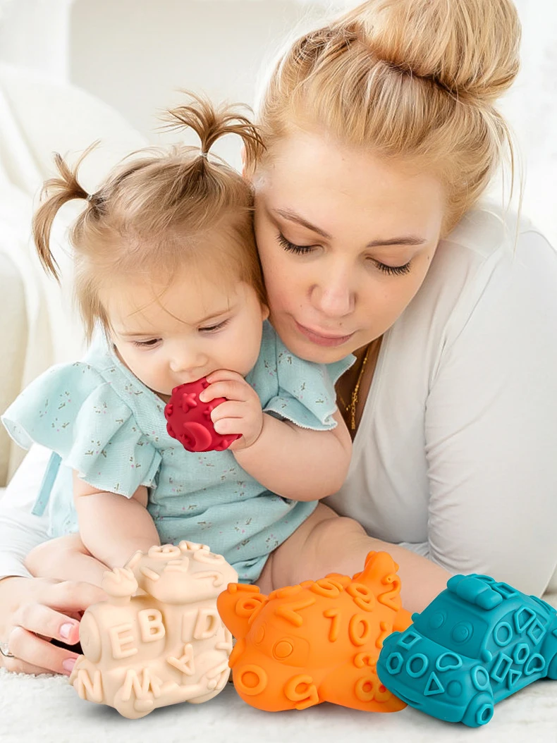 Ensemble de balles multiples texturées pour bébé, jouets Super doux, développer les sens tactiles de l'enfant, jouet éducatif et activité de hochet, boule de bain