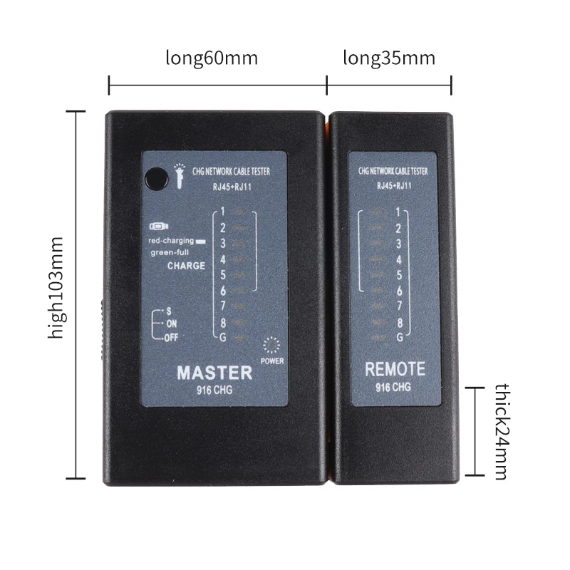 Penguji kabel jaringan RJ45 RJ11 POE 220V Cat5 Cat6, dapat diisi ulang tipe LAN kabel Tester jaringan kawat detektor garis Telepon