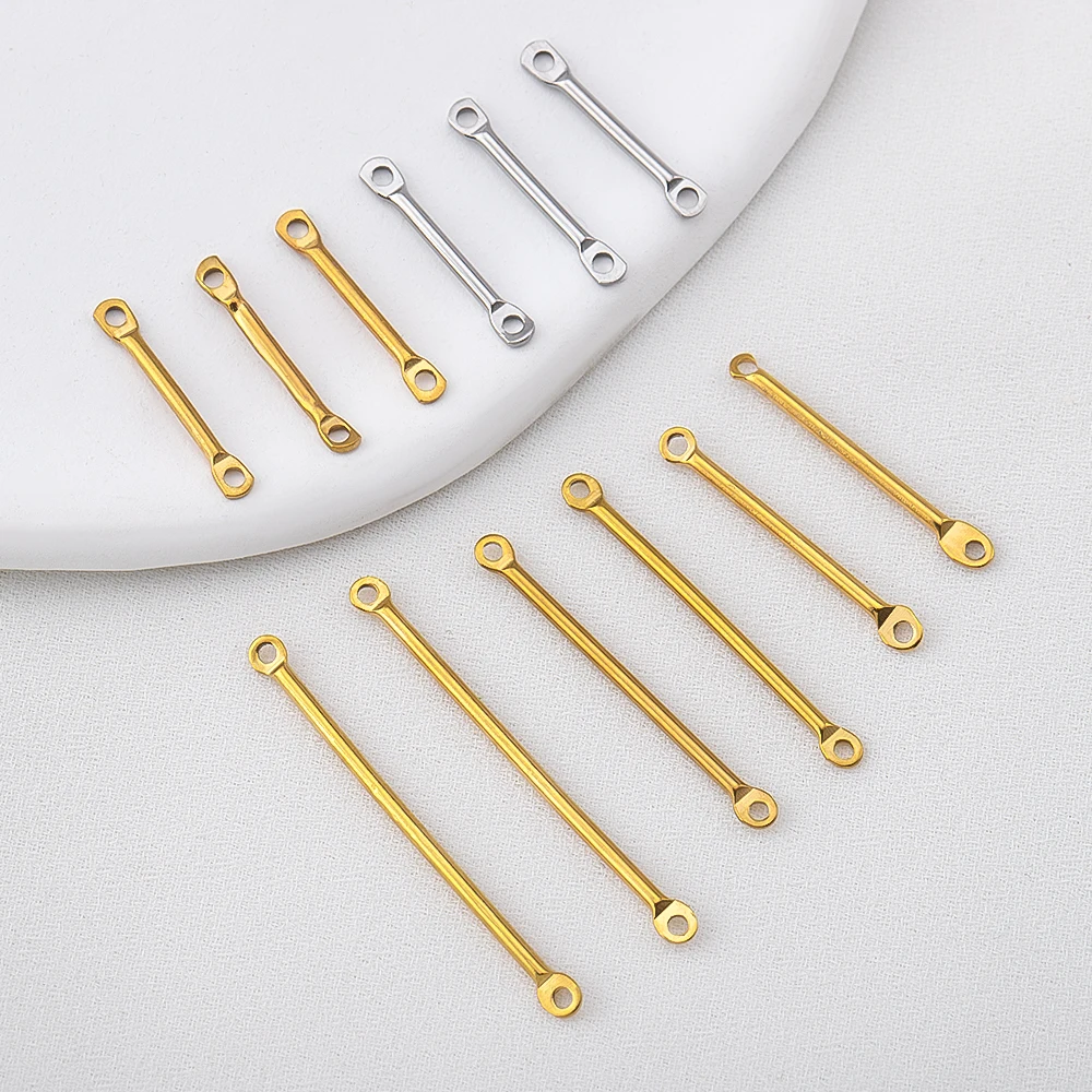 20pcs Stainless Steel 15/20/25/30mm Rod Double Hole Bar Connector Link Stick PVD DIY Drop Earring Tassel Making Jewelry Findings view 6