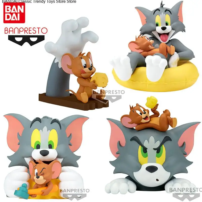 Bandai  Tom and Jerry Anime Figure Action Toys for Boys Girls Kids Christmas Gift Collectible Model Ornaments Genuine Banpresto