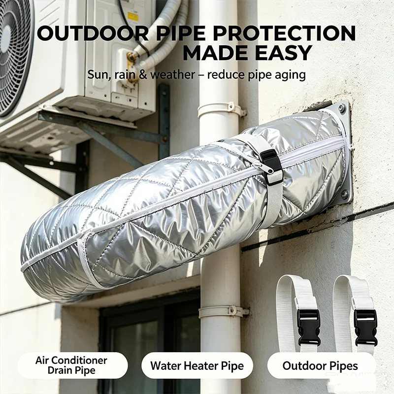 New Adjustable Strap Air Conditioning Hose Sleeve Heat-insulating Waterproof Ac Hose Protector Exhaust Pipe Cooling Protection