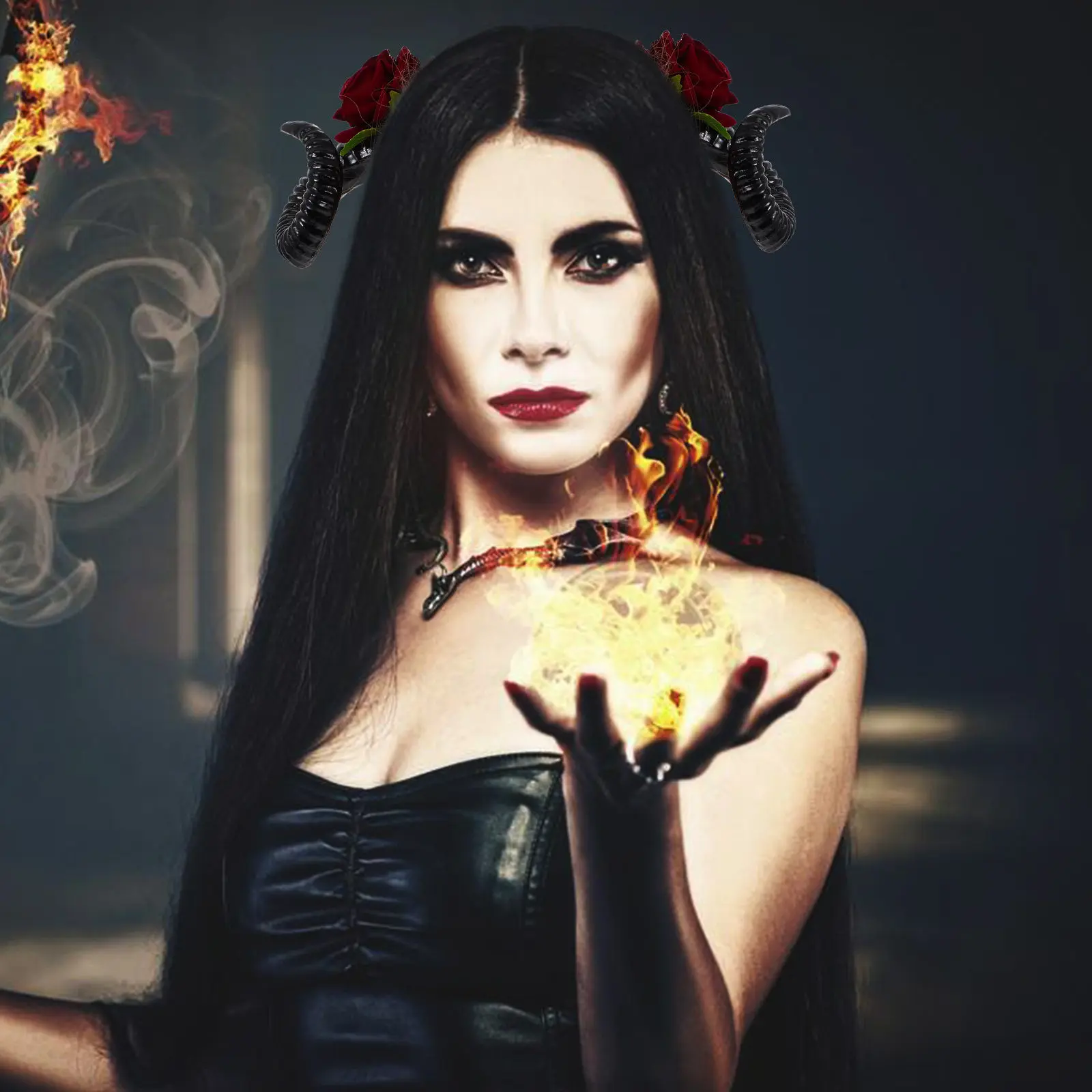 

Пара розовых повязок на голову в виде рожек (1 пара), женская повязка на голову, удобная, легко надеваемая, не сползает, головной убор для Хэллоуина, реквизит для фотосессий, головной убор для косплея