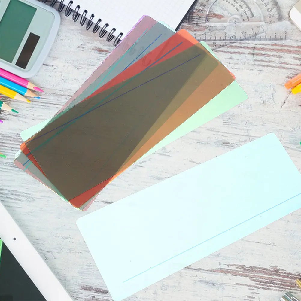 16 tiras de lectura portátiles con regla de seguimiento y marcapáginas de colores para estudiantes, profesores y lectura profesional
