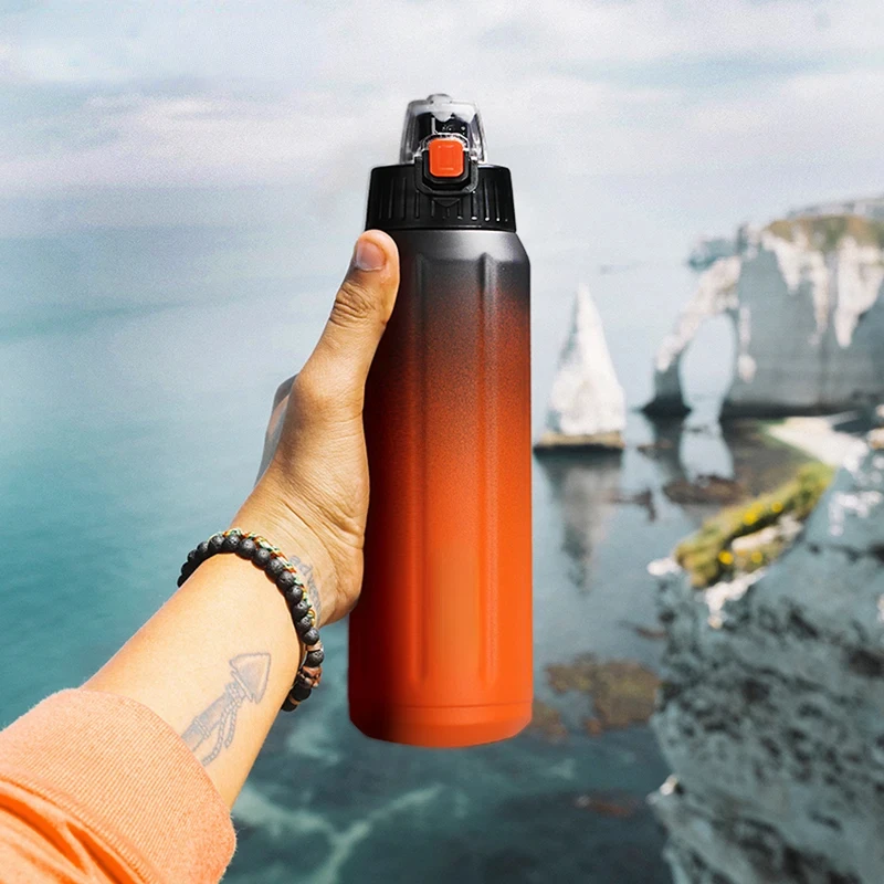 FEIJIAN Double Wall Thermos, Sports Bottle, 600ml, 18/10 Stainless Steel, Vacuum Flask, Insulated Tumbler, Leak Proof ,Customize