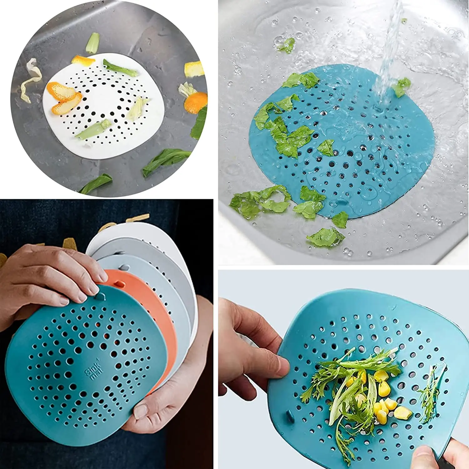 1Pcs Silicone Sink Strainers Anti-blocking Bathtub Stopper Bathroom Floor Drain Shower Hair Catcher For Kitchen Bathroom