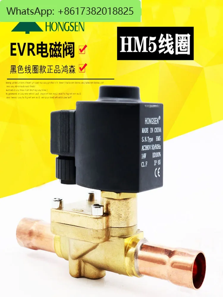 EVR solenoid valve refrigerant globe valve air conditioner cold storage 24V HM5 coil two-way normally closed valve refrigerant