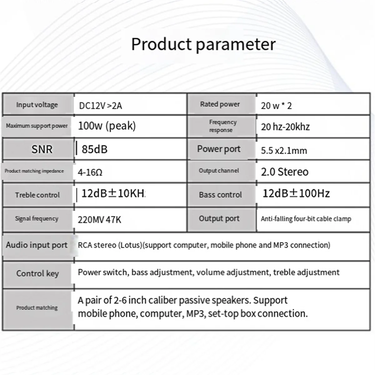 

X62A_AK170 Compact Size Audio Power Amplifier Portable Sound Amplifier