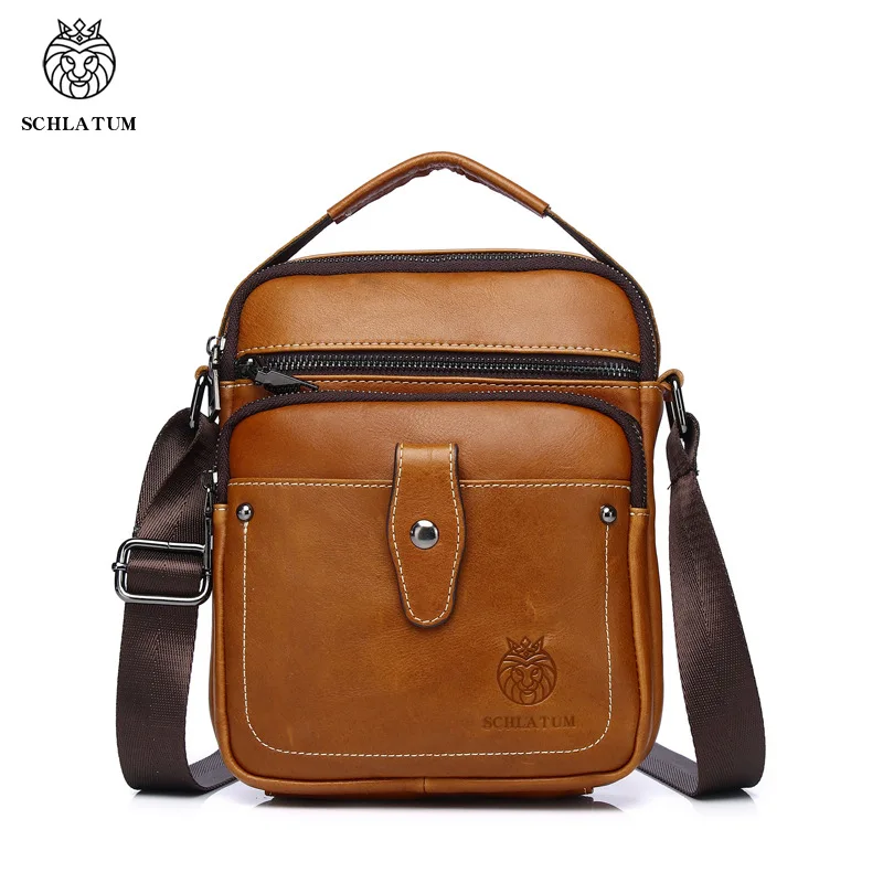 Schlatum neue Männer Handtasche Designer Luxus Tasche Mode Echt leder Herren Cross body Single Satchel Schulter Umhängetaschen