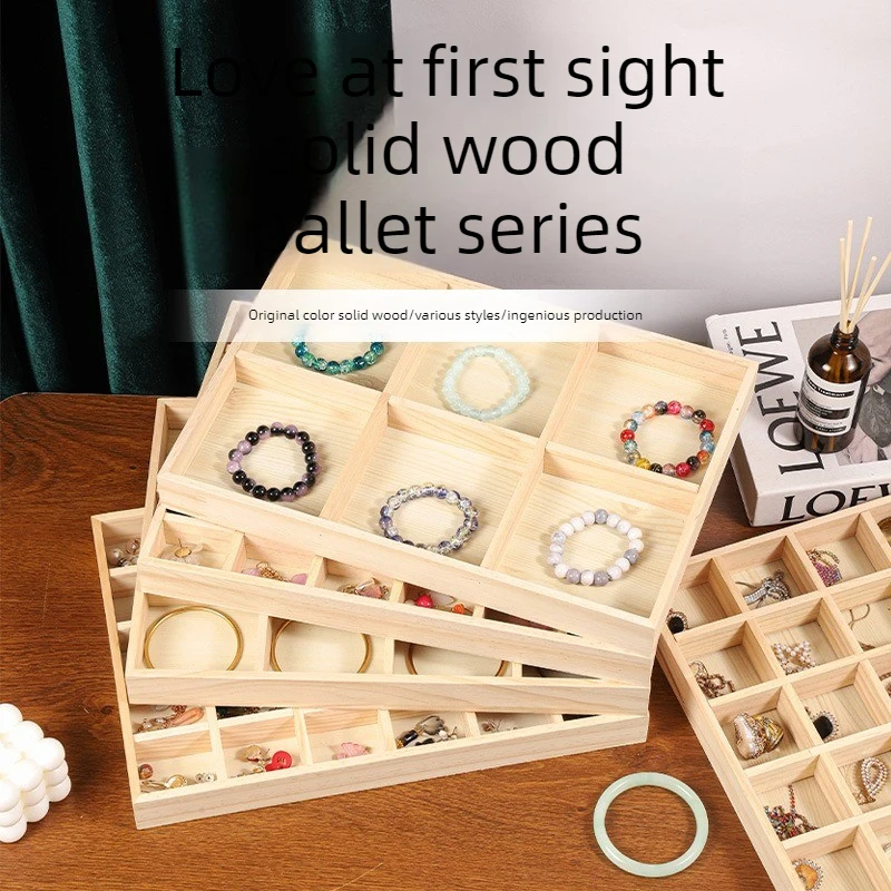 

Wooden Jewelry Display Stackable Exquisite Jewellery Holder Portable Ring Earrings Necklace Organizer Box organizator de boys