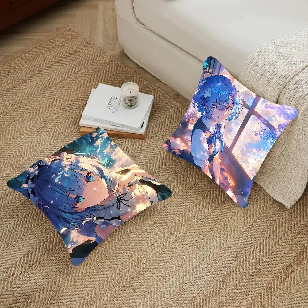 أنيمي إعادة صفر R-Rem غطاء الوسادة المخدة المفروشات أريكة رمي وسادة ديكور المنزل المخدة