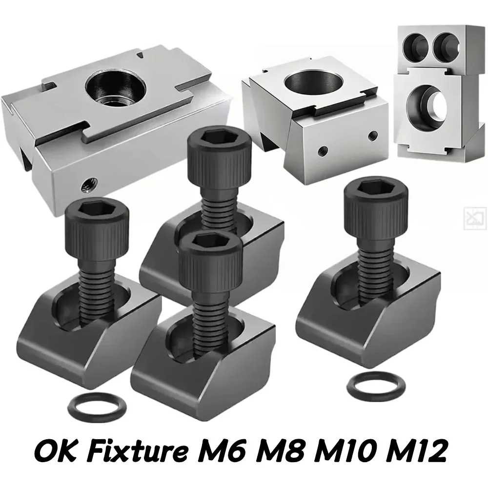 M6 M8 M10 M12 OK Clamp Vise Fixture CNC Integrated Multi Station Machining Center Small Workpiece Clamping Block for CNC Machine