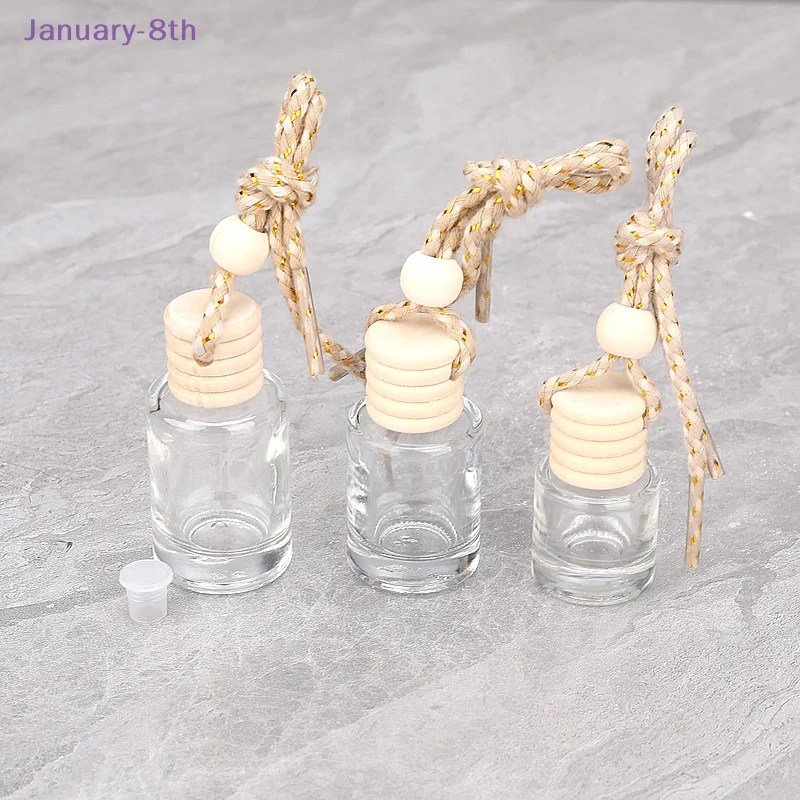 5/8/10ML Car Hanging Glass Bottle Air Freshener Empty Bottle Aromatherapy Pendant Diffuser Car Decoration Aromatherapy Ornament