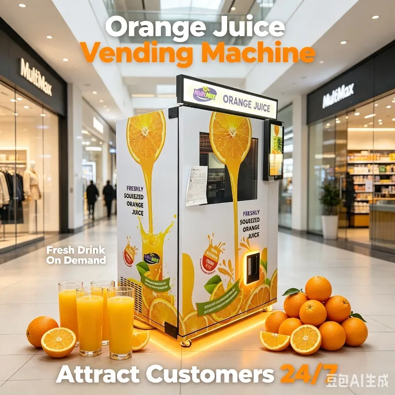 2026 New Compact Fresh Squeeze Orange Juice Vending Machine for Convenience Store & Food Court Customized