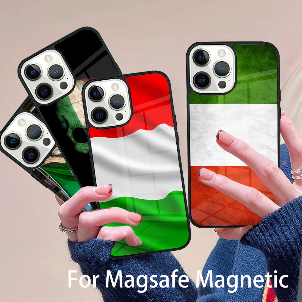 

Italy Italia National Flag Phone Case Magesafe Magnetic Wireless Charge Cover For IPhone 16 11 12 13 14 15 Pro Max Plus Mini