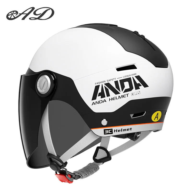 AD Motorcycle Helmets Moped Helmet Electric Scooter for Men Women With Double Visor Summer sun protection helmet